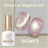 Shopmocho 10ml Green Cat Magnetic Gel Ultra Shine Holographic Glitter Semi Permanant Soak Off UV LED Gel Varnish For Manicure