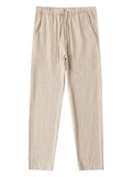 Shopmocho Casual Cotton Linen Chino Pants Men Wide Leg Lightweight Baggy Cotton Sweatpants Male Sport Jogger Straight Work Trousers