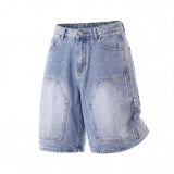 SHOPMOCHO Mens Shorts Denim Shorts Summer Loose Straight Fit Casual Five Inch Inseam Trendy Streetwear