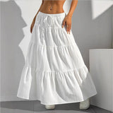 Shopmocho SpringSummer Women's Half length Skirt with Strap Splicing Large Swing Skirt Loose Long Skirt Women's Wear