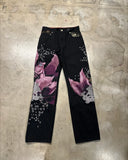 SHOPMOCHO Japanese Harajuku Jeans Mens New Dragon High Quality Jeans Gothic Y2K Vintage Hip Hop Streetwear Denim Fabric Wide Leg Pants