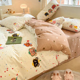 SHOPMOCHO 1Pcs 100% Cotton Printed Duvet Cover Cartoon Pattern Skin Friendly Breathable Comforter Cover Bedclothes for Children Students