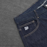 Shopmocho White Chinese Character Pattern Embroidery Pocket High Waist Loose Dark Straight Leg Jeans Y2K Men Women Retro Casual Streetwear