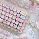 SHOPMOCHO Cat Keycaps Cute Keycap Set of Keys PBT Key Cap Gift EAO Sublimation Mechanical Keyboard Cap 2.25 U 2.75U for Alice
