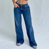 Shopmocho Y2K Baggy Jeans for Women Trendy Low Rise Casual Straight Leg Boyfriend Jeans Denim Pants with Pocket Streetwear