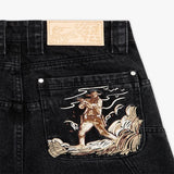 SHOPMOCHO Western Pistol Pendant Pocket Embroidery High Quality Loose Wide Leg Jeans Y2K Trend Men Women Fashion Comfortable Streetwear