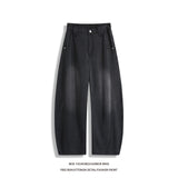 SHOPMOCHO Man Pants Mens Jeans Summer New High Street Fashion Casual Thin Ice Silk Curved Blade Trousers For Men