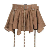 SHOPMOCHO-Y2k American Hot Girl Three Piece Sexy Skirt Suit Lace Maillard Color High Street Design Cardigan Suspender Female Versatile