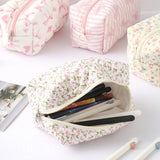 Shopmocho 1 pc exquisite bowknot single-layer pencil case, floral pattern design storage bag, a must-have for back to school season