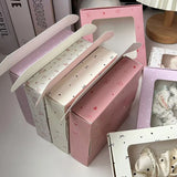 SHOPMOCHO 1/3/5/10pcs Packaging Boxes With Bowknot DIY Candy Cookies Gift Window Boxes Handmade Soap Wrapping Supplies Wedding Decor