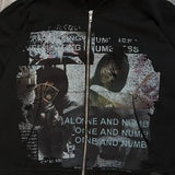 SHOPMOCHO Harajuku Casual Letter Zip Oversized Hoodie Grunge Streetwear Gothic Sweatshirt Hoodies Women Tops Men Clothing Goth Y2k Clothes