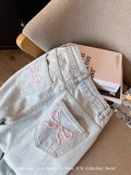 SHOPMOCHO Womens Casual Loose Fit Jeans Relaxed Trousers High Waist Wide Leg Light Wash Embroidered Plus Size Comfort Jeans Women's jeans