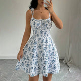 Shopmocho Women's Summer Floral Spaghetti Strap Beach Short Dress,Womens Dresses,Woman Clothing,Woman Clothes,Sundress,New in Dress 2025