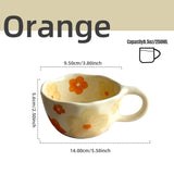 Shopmocho Ceramic Mugs Coffee Cups Hand Pinched Irregular Flower Milk Tea Cup Ins Korean Style Oatmeal Breakfast Mug Drinkware Kitchen