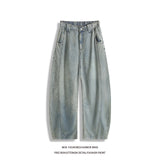 SHOPMOCHO Man Pants Mens Jeans Summer New High Street Fashion Casual Thin Ice Silk Curved Blade Trousers For Men