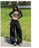 SHOPMOCHO Women's Pink Heart Print Denim Straight Leg Jeans Loose Casual Floor-Length Long Pants Ladies Loose Fit Original Style