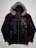SHOPMOCHO Women Gothic Subculture Skull Embroidery Hooded Coat Winter Japanese Vintage Faux Fur Slim Jacket Grunge Punk Fashion Hoodies