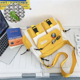 Shopmocho Japanese Simple Messenger Bag Student Nylon Waterproof Canvas Handbag Shoulder Crossbody Bags for Women Men Satchels Bolsas