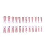 Shopmocho Pipe Nail French Stereo Bear Bow Pearl Manicure Fake Nails