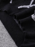 SHOPMOCHO New Popular Autumn and Winter Spider Web Jacquard Pattern Pullover Sweater Casual Round Neck Knitted Men's Pullover