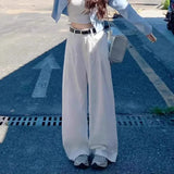 SHOPMOCHO-High Waist Wide Leg Jeans Loose Female Style White Denim Pants Straight Floor-Length Design for plus Size Women