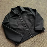 SHOPMOCHO Streetwear New Fashion Oversized Pattern Embroidered Baggy Jacket Men And Women Y2K Gothic Hip Hop Popular Couple Windbreaker