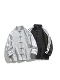 SHOPMOCHO Women Oversized Sweatshirt Jacket Black Stand Collar Hoodie Coat Striped Sleeve Casual Streetwear Y2K Fashion Autumn Winter
