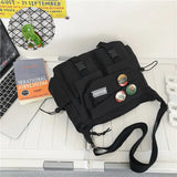 Shopmocho Japanese Simple Messenger Bag Student Nylon Waterproof Canvas Handbag Shoulder Crossbody Bags for Women Men Satchels Bolsas