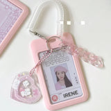 Shopmocho ABS Slide Kpop Photo Card Holder Anti-lost Keychain 3 Inch INS White Idol Protective Case Bag Bus Cards Sleeves Supplies