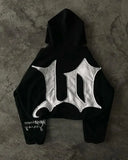 SHOPMOCHO Y2K Hoodie Sweatshirt Hip Hop Retro Patch Embroidery Black Oversized Hoodie Sweatshirt Men Women Gothic Pullover Hoodie Clothes