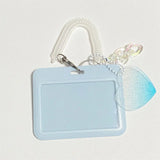 SHOPMOCHO Crystal Butterfly 3 Inch Acrylic Card Holder Photocards Display Credit ID Bank Card Protective Case Keychain Pendant Fashion