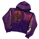 Shopmocho Women Y2K Print Hoodie Retro Pattern Print Men's and Women's Gothic Harajuku Zipper Sweatshirt Casual Oversized Hoodie