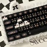 SHOPMOCHO 142 Keys Customized Gift Cute Cat keycaps New MAO Keycaps Square Thermal Sublimation Mechanical Keyboard 2.25 U 2.75U for Alice