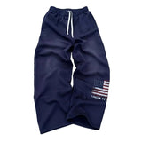 SHOPMOCHO Y2k Clothes Vintage Wash USA Flag Print Wide Leg Sweatpants Men Casual Streetwear Pants Ropa De Hombre Штаны Baggy Sweatpants