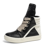 SHOPMOCHO High-top Sports Shoes Lace-up Leather Ankle Boots Male Skateboard Shoes Basketball Sneakers 39-44 Men Casual Luxury Sneakers
