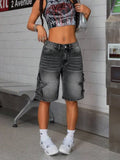 SHOPMOCHO New high-end denim shorts for men in spring and summer of 2025, loose and versatile, trendy brand business casual denim shorts