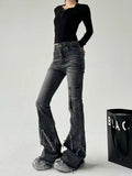 SHOPMOCHO New retro slim-fitting women pants Y2k fashion trendy wasteland trousers legs furrow stretch jeans for women