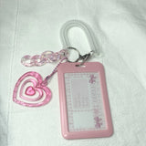 Shopmocho High-looking Glitter Powder Love Cloud Gradient Gu Card Keychain Bus Card Student ID Card Holder