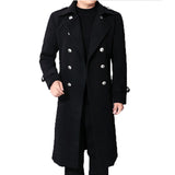 SHOPMOCHO Long dust coat Men Winter Warm Trench Woolen Cloth Coat Mens Double Breasted Slim Casual Jackets Solid Business Outwear