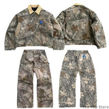 SHOPMOCHO New Harajuku Hip-hop Gothic Akimbo Fashion Camouflage Leaf Loose Coats Jacket Mens Y2K Retro Couple Casual American Streetwear