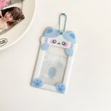 Shopmocho Ins Style Cartoon Puppy Photocard Holder With Keychains Cute 3inch Cards Protect Sleeves For Students