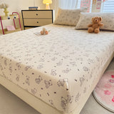 SHOPMOCHO Bonenjoy Elastic Fitted Sheet Floral Style Bedsheet Soft Bed Cover Home Bed Linen Sheets drap de lit (Pillowcase Need Order)