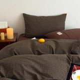 SHOPMOCHO 3pcs 100% Cotton Duvet Cover Set Grid Washed Cotton Quilt Cover Full Queen 220*240 King Size Bedding Set without Sheet Drop Ship