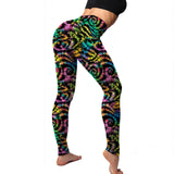 Shopmocho 2Pack Stretchy Women's Colorful Printing Leggings Elastic Tight Cropped Pants