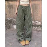 SHOPMOCHO High Street Female Straight Leg Trousers Girls Chic Retro High Waist Slacks Lady Fashion Comfortable Baggy Cargo Pants