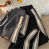 SHOPMOCHO Corduroy Men Casual Sweatpants Straight Thick Wide Leg Pants Autumn Winter Streetwear Outdoor Sports Work Joggers Trousers Male