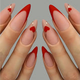 Shopmocho Simple wine red French false nails, European and American light luxury style ins nail enhancement, detachable nail patches