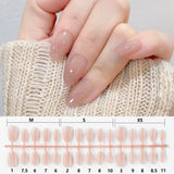 SHOPMOCHO 150Pcs Gradient Nude Short Almond Fake Nails XS/S/M Size Glossy Full Cover Press On Nail for Women Daily Wear False Fingertips