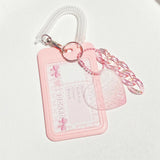 SHOPMOCHO Crystal Butterfly 3 Inch Acrylic Card Holder Photocards Display Credit ID Bank Card Protective Case Keychain Pendant Fashion