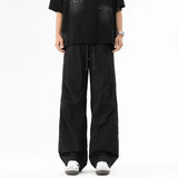 Shopmocho Autumn Men's Trendy Loose Work Pants Ins Versatile Straight Tube Sports Micro Elastic Parachute Pants Drawstring  Casual Pants